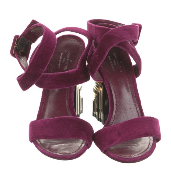Louis Vuitton purple strappy monumental heel size 35.5 - Picture 5 of 5